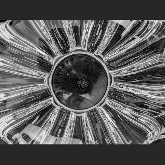 Mid-Century Verrier French Art Glass Ribbed Crystal Bowl, Thick Heavy GORGEOUS - Picture 6 of 8